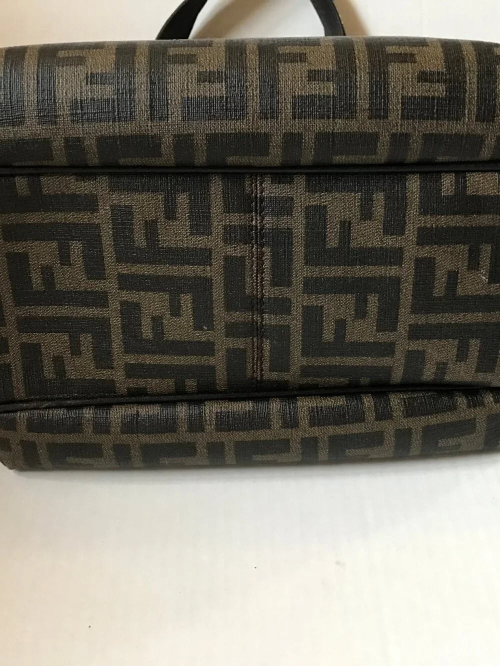 Auth FENDI Zucca Vtg Spalmati Shopping Tote Bag 8BH156 w COA